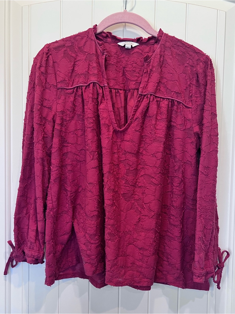 Lucky Brand Brick Rust Red Tones Floral & Sheer (see pic) Sz Medium